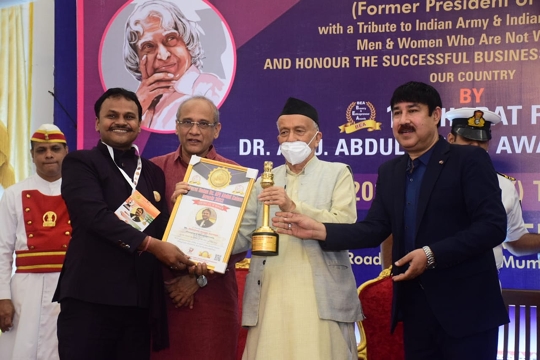 MR Abhishek Kumar Burman Honoured With APJ Abdul Kalam Achiever Award